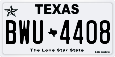 TX license plate BWU4408