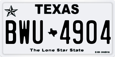 TX license plate BWU4904