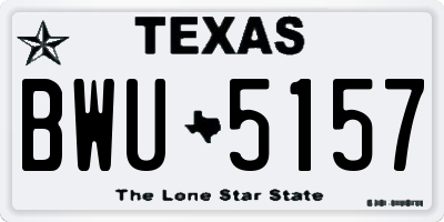 TX license plate BWU5157
