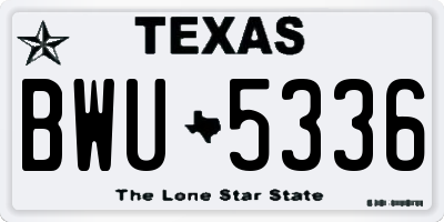 TX license plate BWU5336