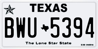 TX license plate BWU5394