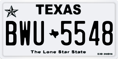 TX license plate BWU5548
