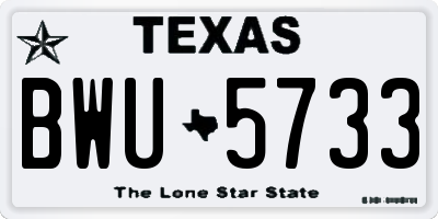 TX license plate BWU5733