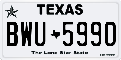 TX license plate BWU5990