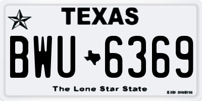 TX license plate BWU6369
