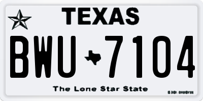 TX license plate BWU7104