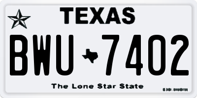 TX license plate BWU7402