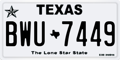 TX license plate BWU7449