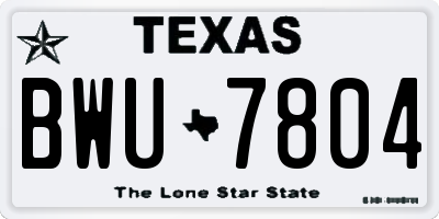 TX license plate BWU7804