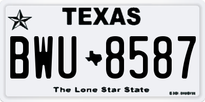 TX license plate BWU8587