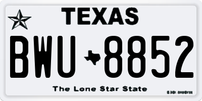 TX license plate BWU8852