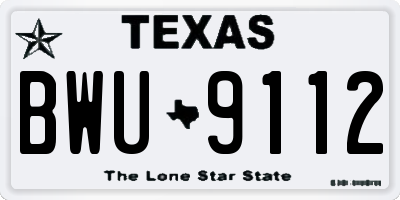 TX license plate BWU9112