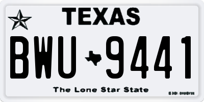 TX license plate BWU9441