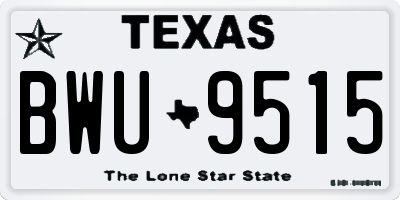 TX license plate BWU9515