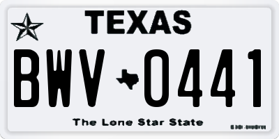 TX license plate BWV0441