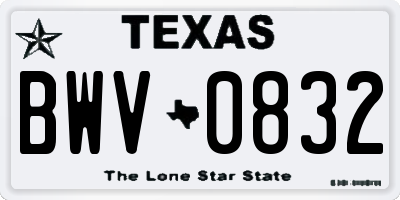 TX license plate BWV0832