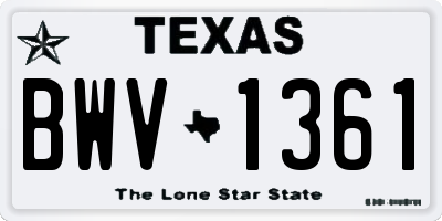 TX license plate BWV1361