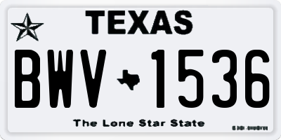 TX license plate BWV1536
