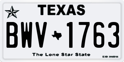 TX license plate BWV1763