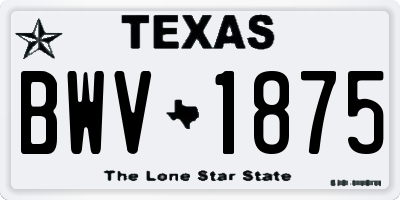 TX license plate BWV1875