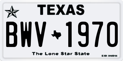 TX license plate BWV1970