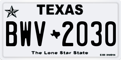 TX license plate BWV2030