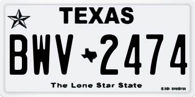 TX license plate BWV2474