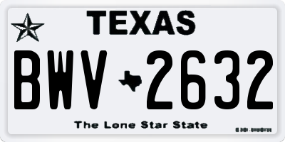 TX license plate BWV2632