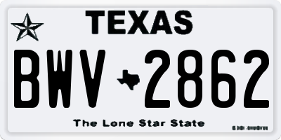 TX license plate BWV2862