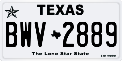 TX license plate BWV2889