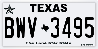 TX license plate BWV3495