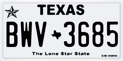 TX license plate BWV3685