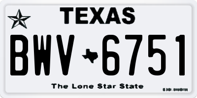 TX license plate BWV6751