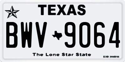 TX license plate BWV9064