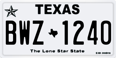 TX license plate BWZ1240