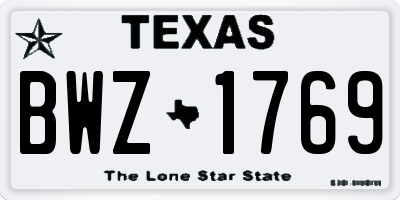 TX license plate BWZ1769