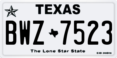 TX license plate BWZ7523