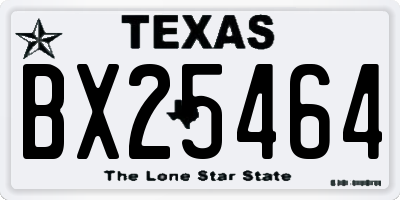 TX license plate BX25464