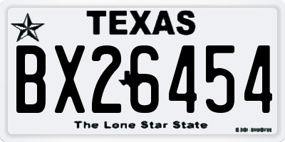 TX license plate BX26454