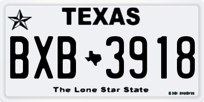 TX license plate BXB3918