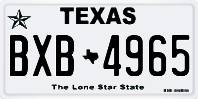 TX license plate BXB4965