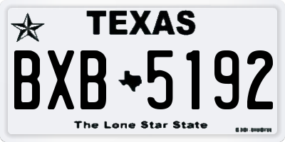 TX license plate BXB5192