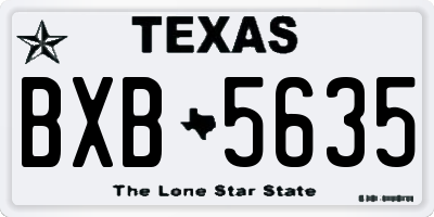 TX license plate BXB5635