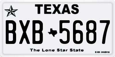 TX license plate BXB5687