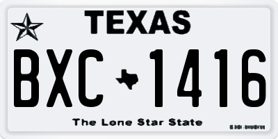 TX license plate BXC1416