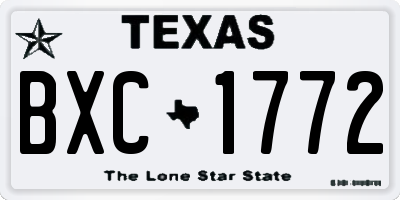 TX license plate BXC1772