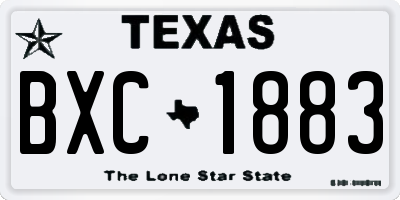 TX license plate BXC1883
