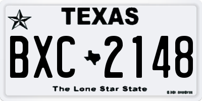 TX license plate BXC2148