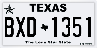 TX license plate BXD1351