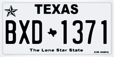 TX license plate BXD1371
